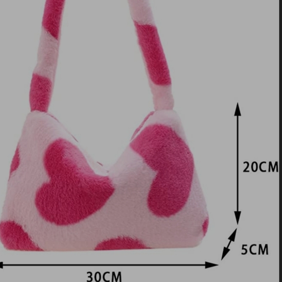 NEW RETRO HEART Y2K PLUSH SHOULDER BAG - Picture 7 of 7